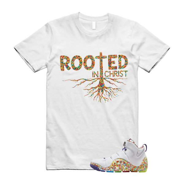 4 Fruity Pebbles True Red Mean Green Varsity Purple Lebron White T Shirt Match ROOTED, DQ9310-100 Jezsport.com