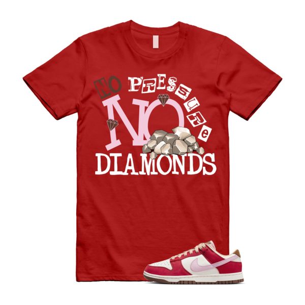 Dunk Bacon Low PRM Sport Red Sheen Sail Medium Brown White T Shirt Match DIAMOND ,FB7910-600 Jezsport.com