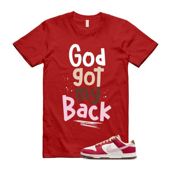 Dunk Bacon Low PRM Sport Red Sheen Sail Medium Brown White T Shirt Match GOD ,FB7910-600 Jezsport.com