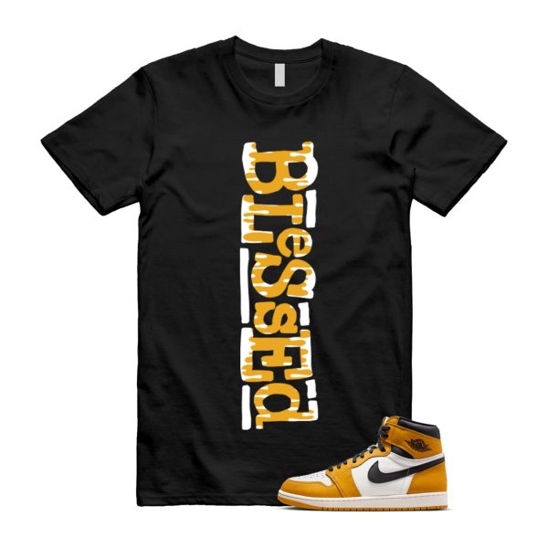 Ochre Yellow Black Sail White 1 Retro High OG T Shirt Match B2 ,FD1437-701 Jezsport.com