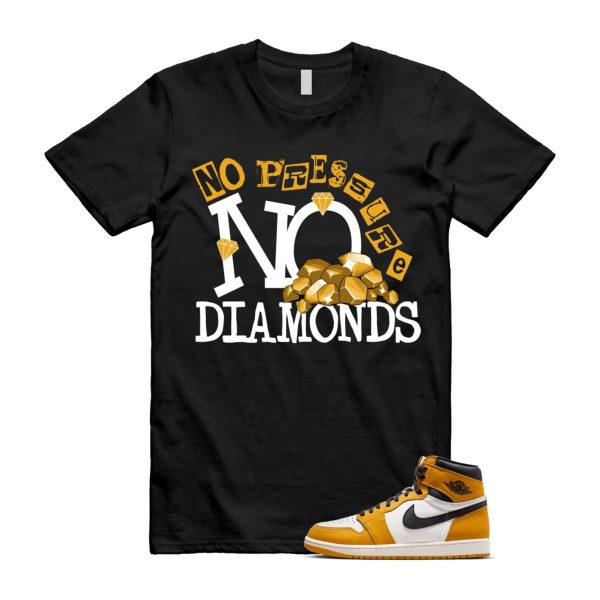 Ochre Yellow Black Sail White 1 Retro High OG T Shirt Match DIAMOND ,FD1437-701 Jezsport.com