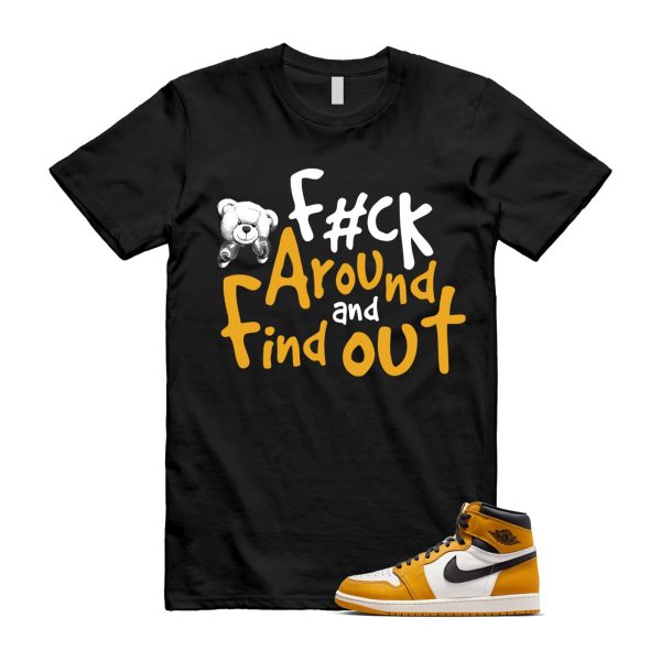 Ochre Yellow Black Sail White 1 Retro High OG T Shirt Match FCK ,FD1437-701 Jezsport.com