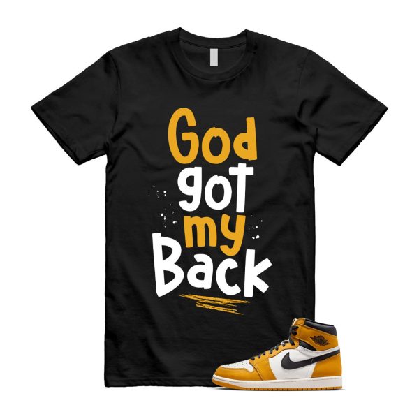 Ochre Yellow Black Sail White 1 Retro High OG T Shirt Match GOD ,FD1437-701 Jezsport.com