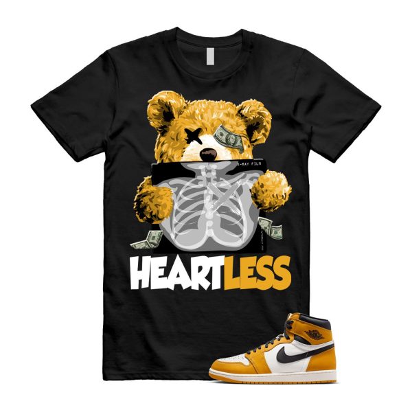 Ochre Yellow Black Sail White 1 Retro High OG T Shirt Match HEART ,FD1437-701 Jezsport.com