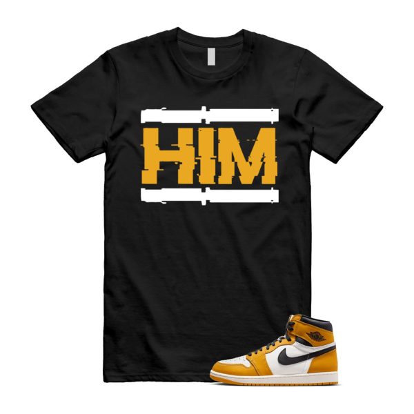 Ochre Yellow Black Sail White 1 Retro High OG T Shirt Match HIM ,FD1437-701 Jezsport.com