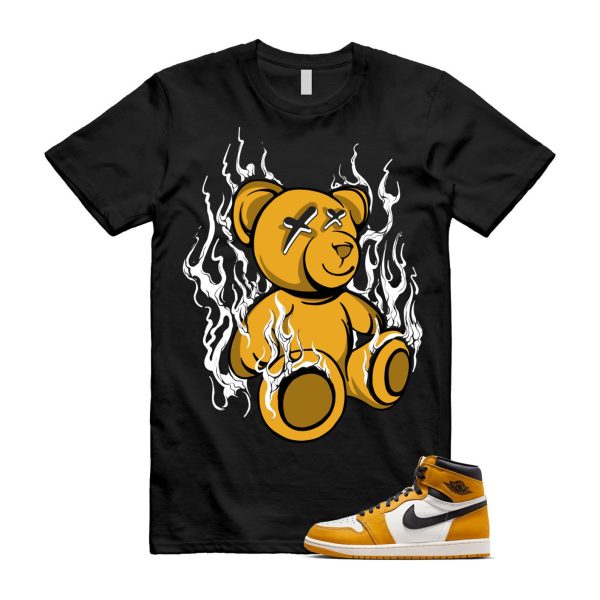 Ochre Yellow Black Sail White 1 Retro High OG T Shirt Match LIT ,FD1437-701 Jezsport.com