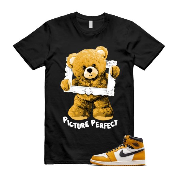 Ochre Yellow Black Sail White 1 Retro High OG T Shirt Match PIC ,FD1437-701 Jezsport.com