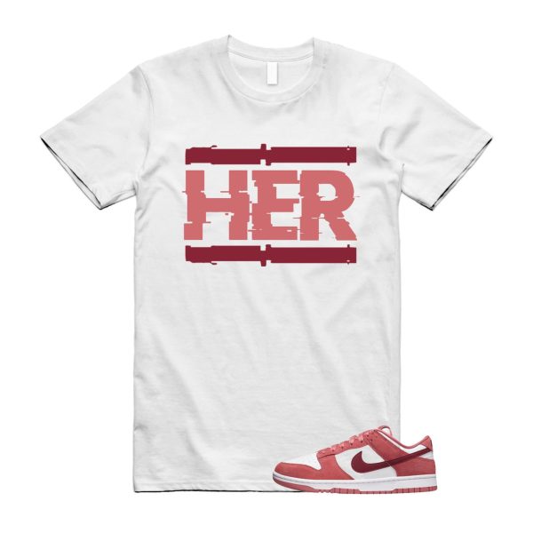 Dunk Valentine's Day Low Team Red Adobe Dragon White T Shirt Match HER ,FQ7056-100 Jezsport.com