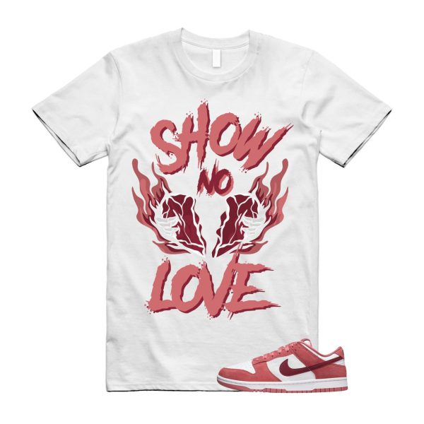 Dunk Valentine's Day Low Team Red Adobe Dragon White T Shirt Match NO LOVE ,FQ7056-100 Jezsport.com