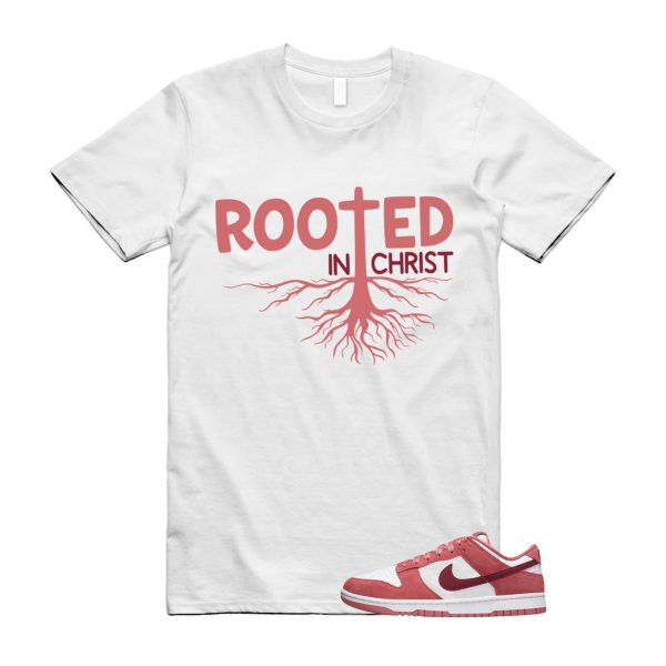 Dunk Valentine's Day Low Team Red Adobe Dragon White T Shirt Match ROOTED ,FQ7056-100 Jezsport.com