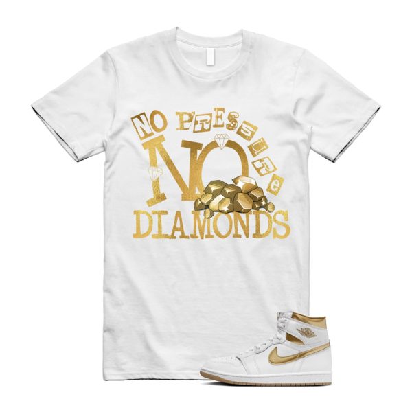 Metallic Gold 1 White Gum Light Brown Retro High OG T Shirt Match DIAMOND, FD2596-107 Jezsport.com