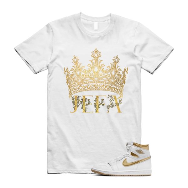 Metallic Gold 1 White Gum Light Brown Retro High OG T Shirt Match JEFA, FD2596-107 Jezsport.com