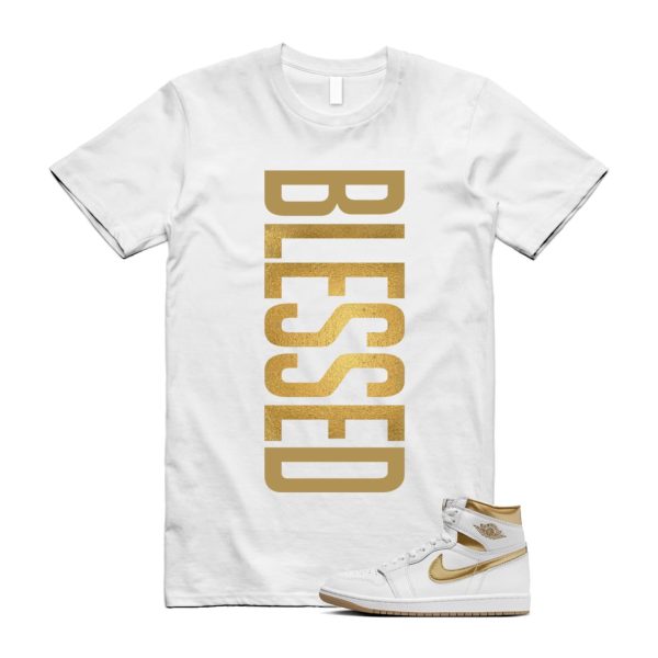 Metallic Gold 1 White Gum Light Brown Retro High OG T Shirt Match VERTBLS, FD2596-107 Jezsport.com