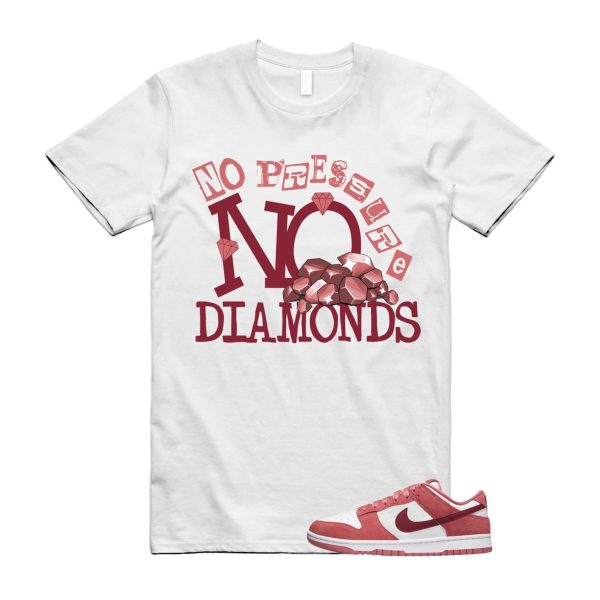 Dunk Valentine's Day Low Team Red Adobe Dragon White T Shirt Match DIAMONDS ,FQ7056-100 Jezsport.com