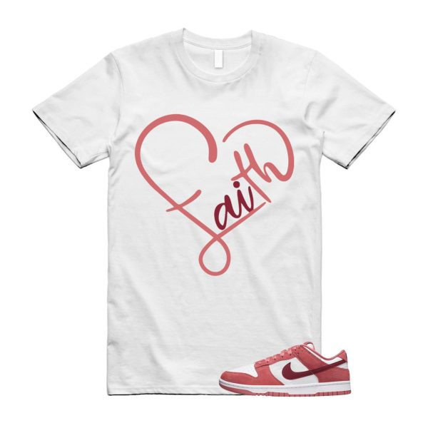 Dunk Valentine's Day Low Team Red Adobe Dragon White T Shirt Match FAITH ,FQ7056-100 Jezsport.com