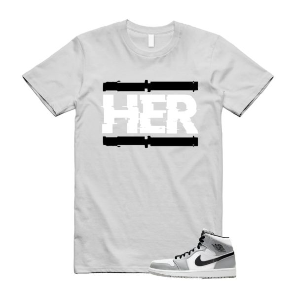 Light Smoke Grey 1 Mid Black White T Shirt Match HER ,554724-092 Jezsport.com