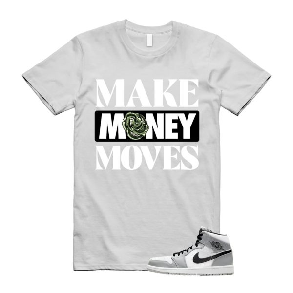 Light Smoke Grey 1 Mid Black White T Shirt Match MOVES ,554724-092 Jezsport.com