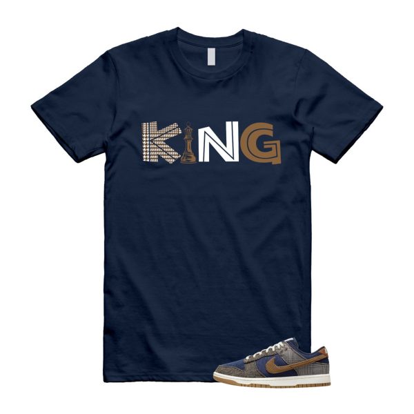 Dunk Tweed Midnight Navy Corduroy Ale Brown Pale Ivory T Shirt Match KING ,FQ8746-410 Jezsport.com