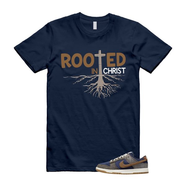 Dunk Tweed Midnight Navy Corduroy Ale Brown Pale Ivory T Shirt Match ROOTED ,FQ8746-410 Jezsport.com