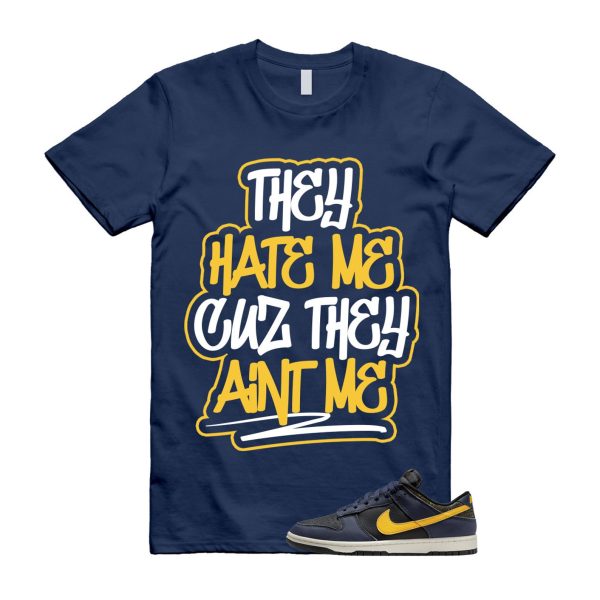 Dunk Vintage Michigan Midnight Navy Sail Black Tour Yellow Low T Shirt Match AINT ME ,FZ4014-010 Jezsport.com