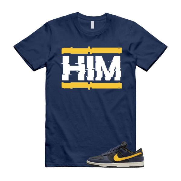 Dunk Vintage Michigan Midnight Navy Sail Black Tour Yellow Low T Shirt Match HIM ,FZ4014-010 Jezsport.com