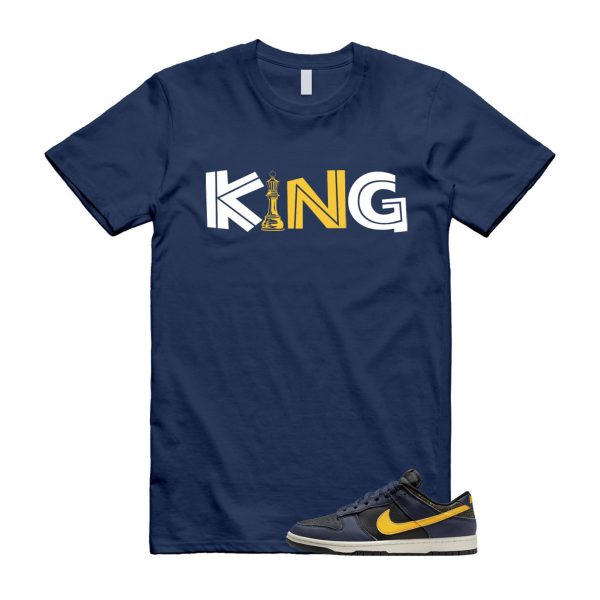 Dunk Vintage Michigan Midnight Navy Sail Black Tour Yellow Low T Shirt Match KING ,FZ4014-010 Jezsport.com