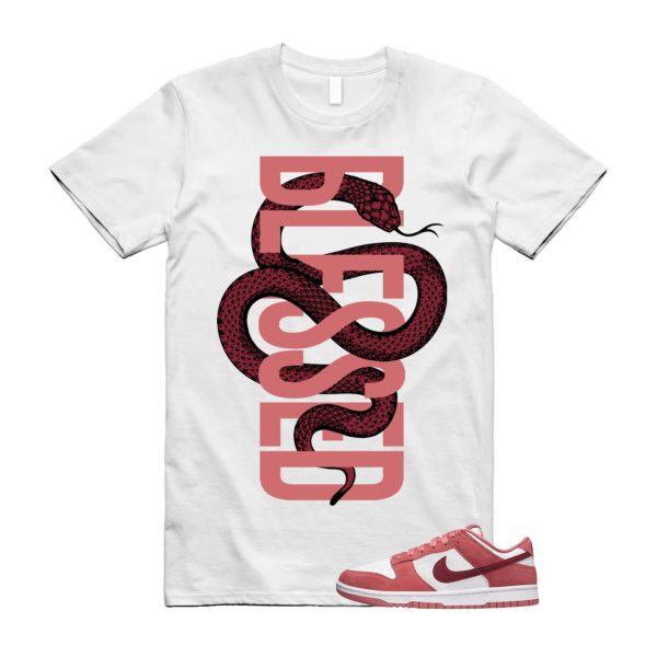 Dunk Valentine's Day Low Team Red Adobe Dragon White T Shirt Match SNAKEBLS ,FQ7056-100 Jezsport.com