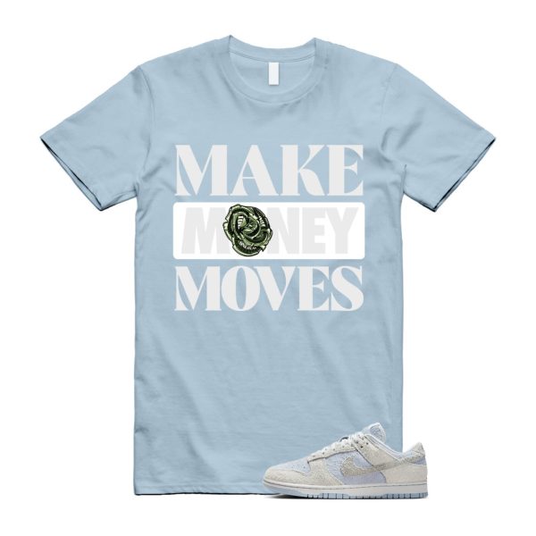 Dunk Armory Blue and Photon Dust Light Low Grey White T Shirt Match MOVES ,FZ3779-025 Jezsport.com