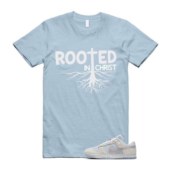 Dunk Armory Blue and Photon Dust Light Low Grey White T Shirt Match ROOTED ,FZ3779-025 Jezsport.com