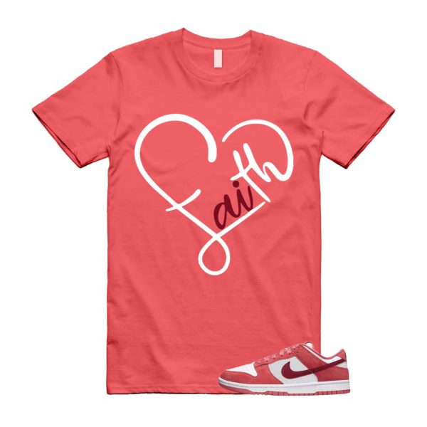 Dunk Valentine's Day Low Team Red Adobe Dragon White T Shirt Match FAITH ,FQ7056-100 Jezsport.com