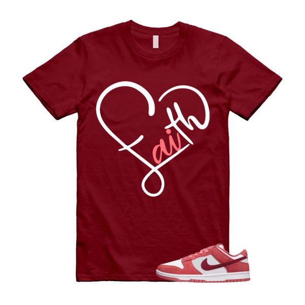 Dunk Valentine's Day Low Team Red Adobe Dragon White T Shirt Match FAITH ,FQ7056-100 Jezsport.com