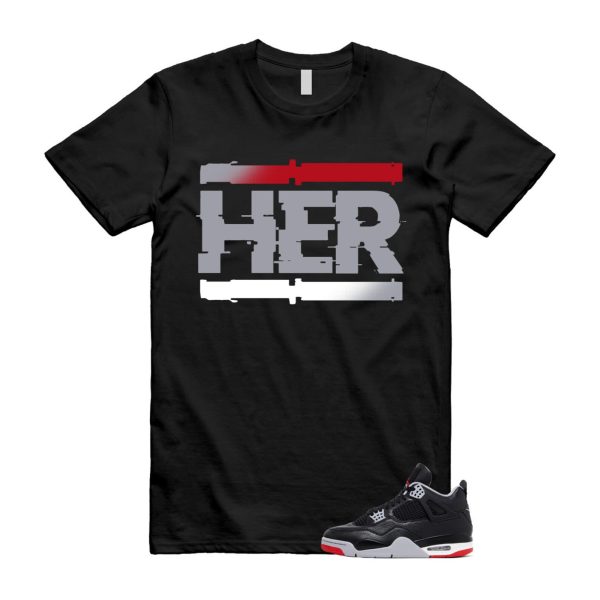 4 Bred Reimagined Black Cement Grey Varsity Red Summit White Retro T Shirt Match HER ,FV5029-006 Jezsport.com