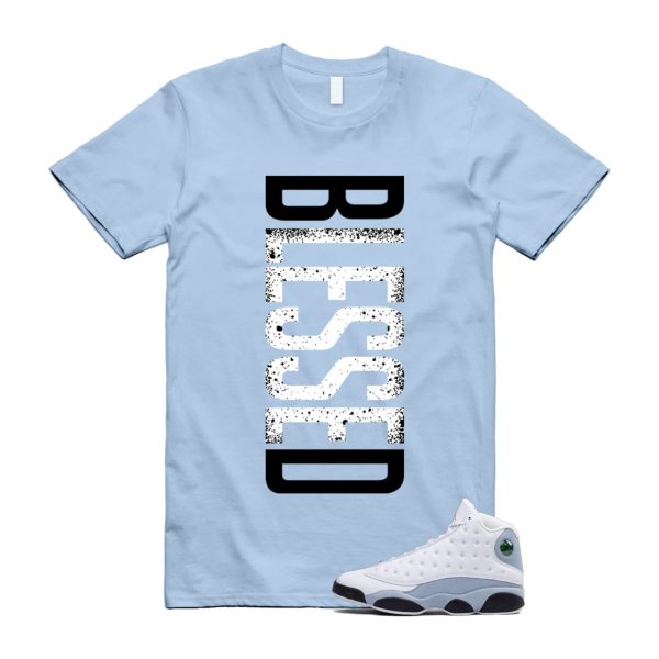 13 Blue Grey White Black Yellow Ochre Retro T Shirt Match VERTBLS ,DJ3003-170 Jezsport.com