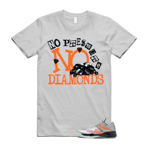 KD 4 Galaxy Metallic Silver Total Orange Dark Grey Black T Shirt Match DIAMOND ,FD2635-001 Jezsport.com