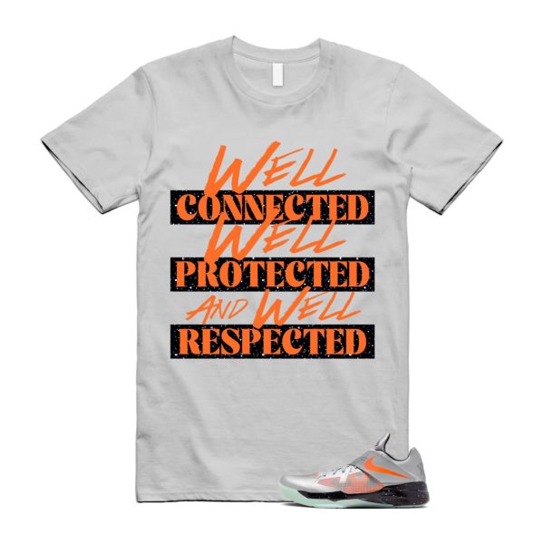 KD 4 Galaxy Metallic Silver Total Orange Dark Grey Black T Shirt Match WELL ,FD2635-001 Jezsport.com