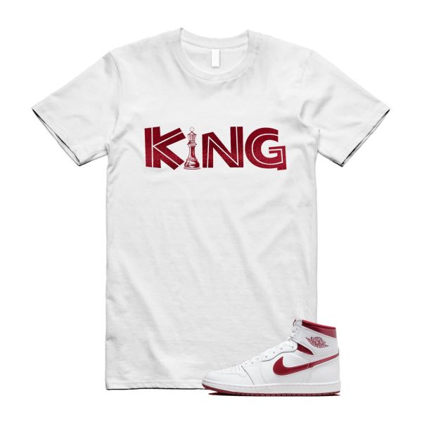 Metallic Burgundy 1 Team Red White Retro High 85 OG T Shirt Match KING Jezsport.com