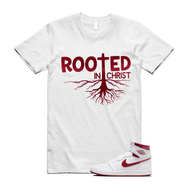 Metallic Burgundy 1 Team Red White Retro High 85 OG T Shirt Match ROOTED ,BQ4422-161 Jezsport.com