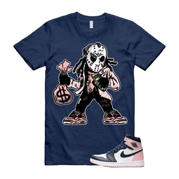 Atmosphere 1 Laser Pink White Obsidian Retro High OG Navy Blue T Shirt Match JASON ,DD9335-641 Jezsport.com