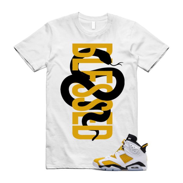 Yellow Ochre 6 Black White T Shirt Match SNAKEBLS ,CT8529-170 Jezsport.com