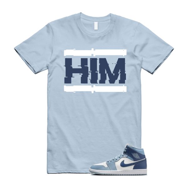 Diffused Blue 1 Mid Sail Grey White T Shirt Match HIM Jezsport.com