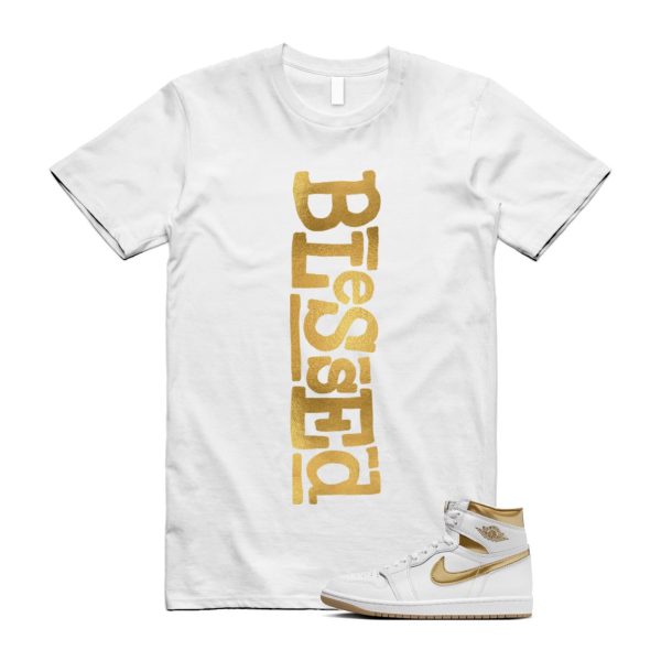 Metallic Gold 1 White Gum Light Brown Retro High OG T Shirt Match B2, FD2596-107 Jezsport.com