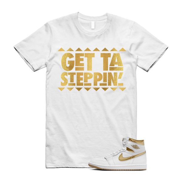 Metallic Gold 1 White Gum Light Brown Retro High OG T Shirt Match GET, FD2596-107 Jezsport.com