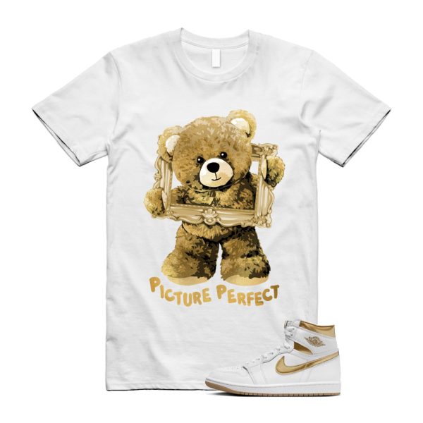 Metallic Gold 1 White Gum Light Brown Retro High OG T Shirt Match PIC, FD2596-107 Jezsport.com