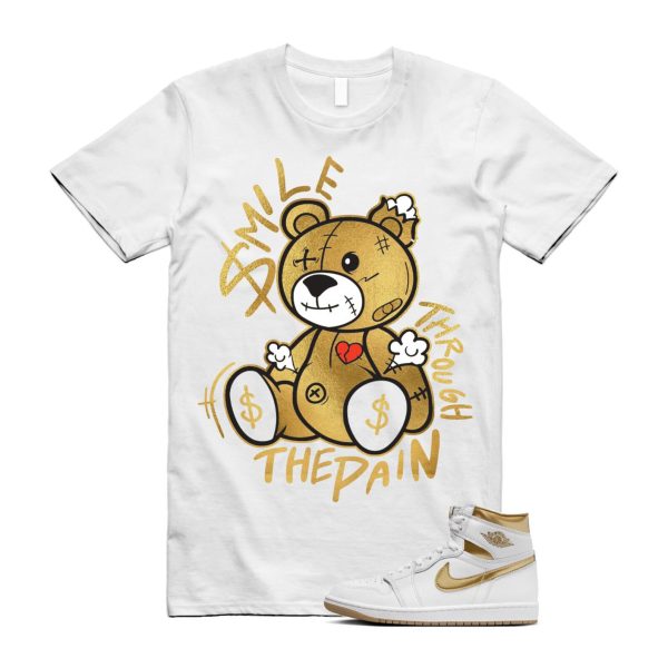 Metallic Gold 1 White Gum Light Brown Retro High OG T Shirt Match SM2, FD2596-107 Jezsport.com