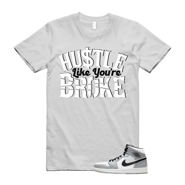 Light Smoke Grey 1 Mid Black White T Shirt Match BROKE ,554724-092 Jezsport.com