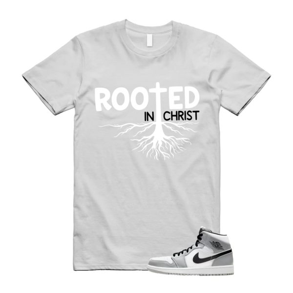 Light Smoke Grey 1 Mid Black White T Shirt Match ROOTED ,554724-092 Jezsport.com