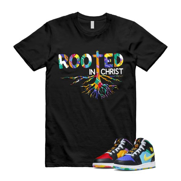 Six Championships Air 1 Mid GS Black Opti Yellow University Red Light Ultramarine Sundial Baltic Blue T Shirt Match ROOTED ,FD1317-007 Jezsport.com