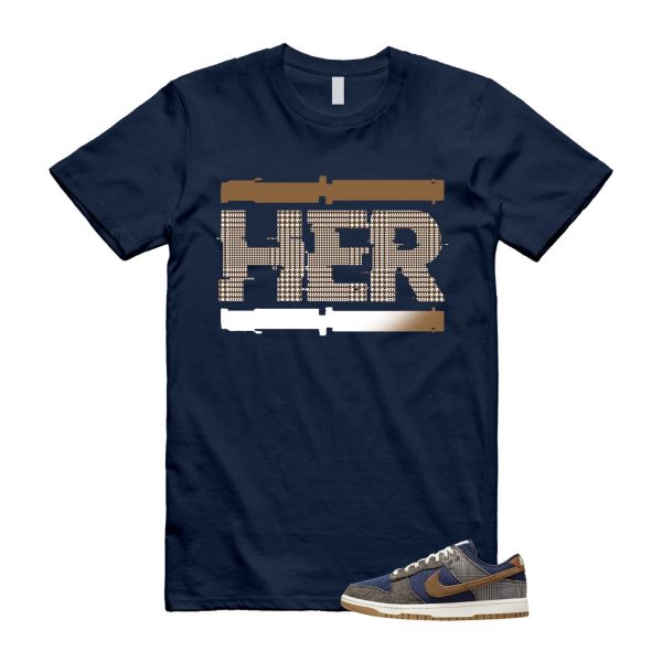 Dunk Tweed Midnight Navy Corduroy Ale Brown Pale Ivory T Shirt Match HER ,FQ8746-410 Jezsport.com