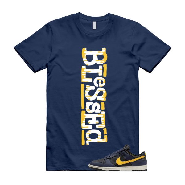 Dunk Vintage Michigan Midnight Navy Sail Black Tour Yellow Low T Shirt Match B2 ,FZ4014-010 Jezsport.com