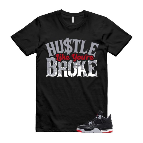 4 Bred Reimagined Black Cement Grey Varsity Red Summit White Retro T Shirt Match BROKE ,FV5029-006 Jezsport.com